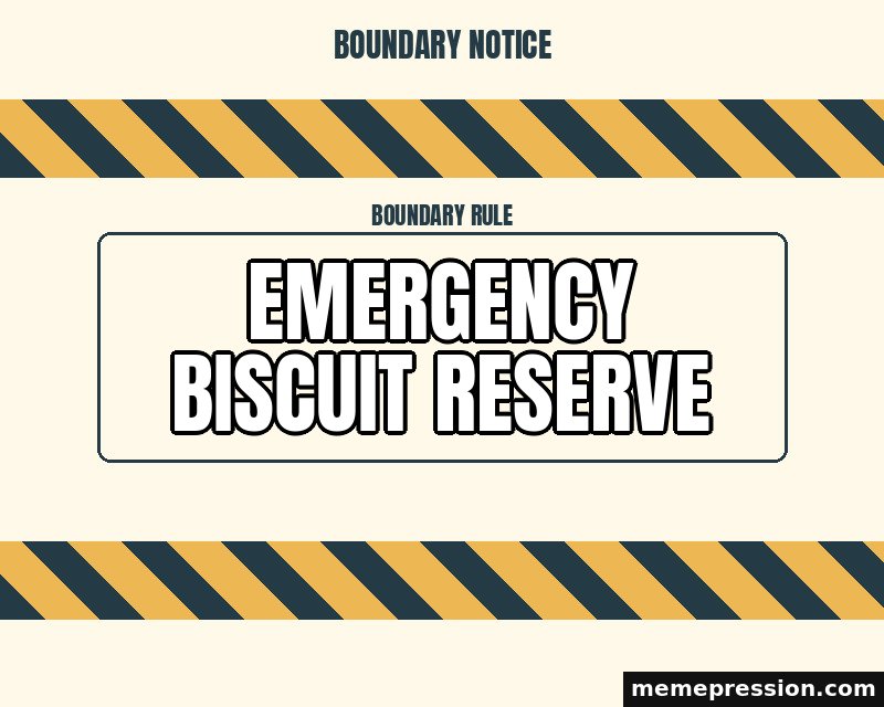 Caution Tape Boundary meme: Emergency biscuit reserve