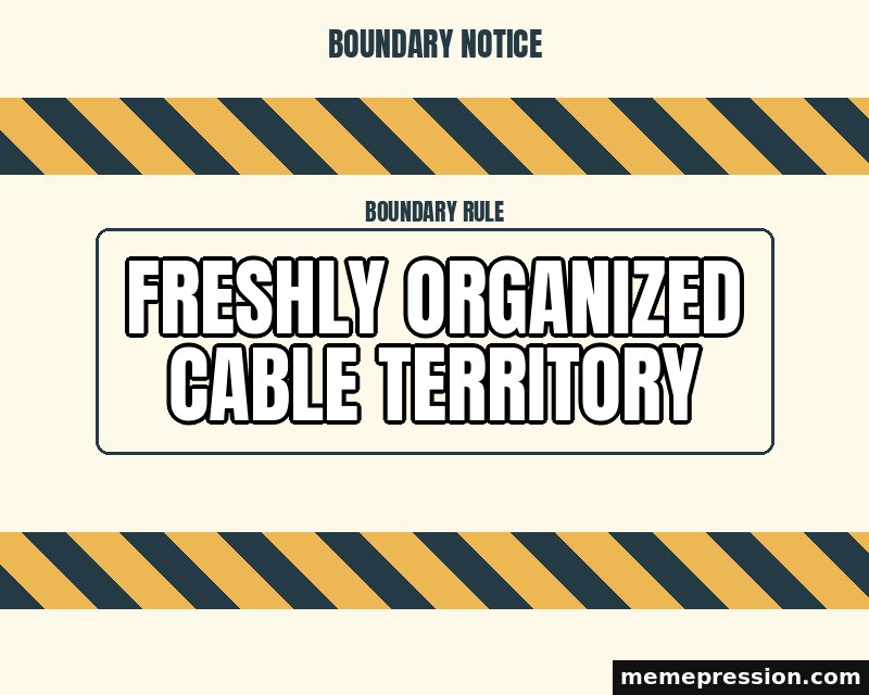 Caution Tape Boundary meme: Freshly organized cable territory