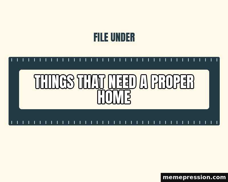 Label Maker Strip meme: Things that need a proper home
