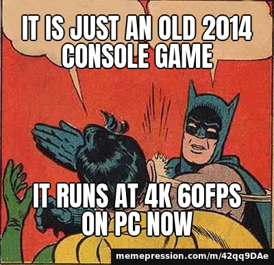 Destiny 1 fan video at 4K 60fps on PC revives remaster hopes — Batman Slapping Robin meme: It is just an old 2014 console game / IT RUNS AT 4K 60FPS ON PC NOW