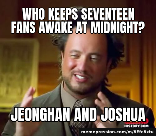 Who keeps SEVENTEEN fans awake at midnight? / Jeonghan and Joshua