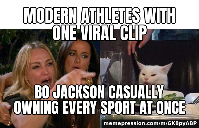 Modern athletes with one viral clip / Bo Jackson casually owning every sport at once
