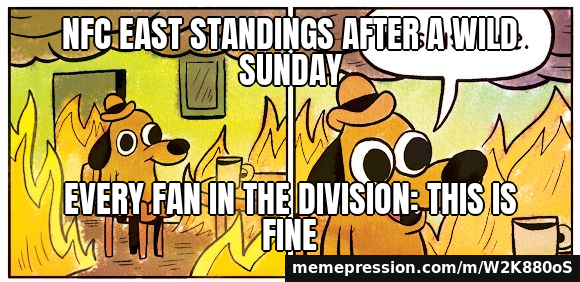 NFC East standings after a wild Sunday / Every fan in the division: this is fine