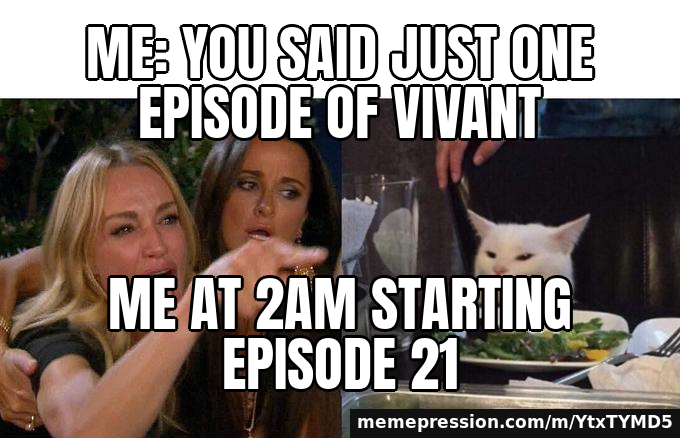 Me: you said just one episode of VIVANT / Me at 2am starting episode 21