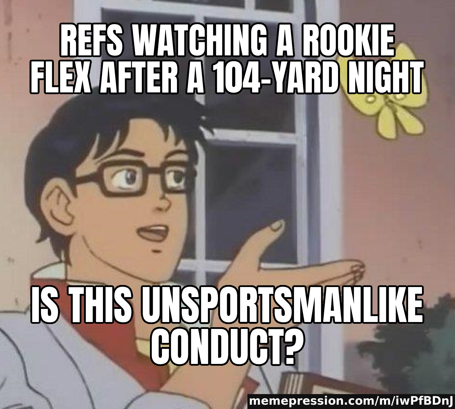 Refs watching a rookie flex after a 104-yard night / Is this unsportsmanlike conduct?
