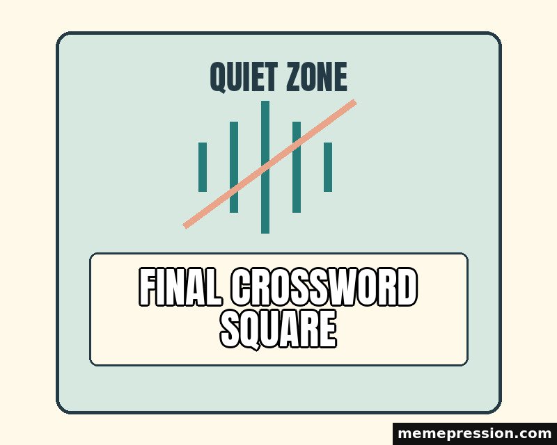 Quiet Zone Notice meme: Final crossword square