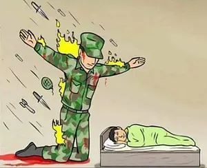 Soldier Protecting Sleeping Child meme template