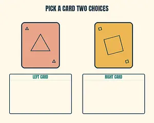 Pick a Card Two Choices meme template