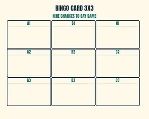 Bingo Card 3x3 meme template