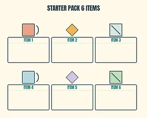 Starter Pack 6 Items meme template