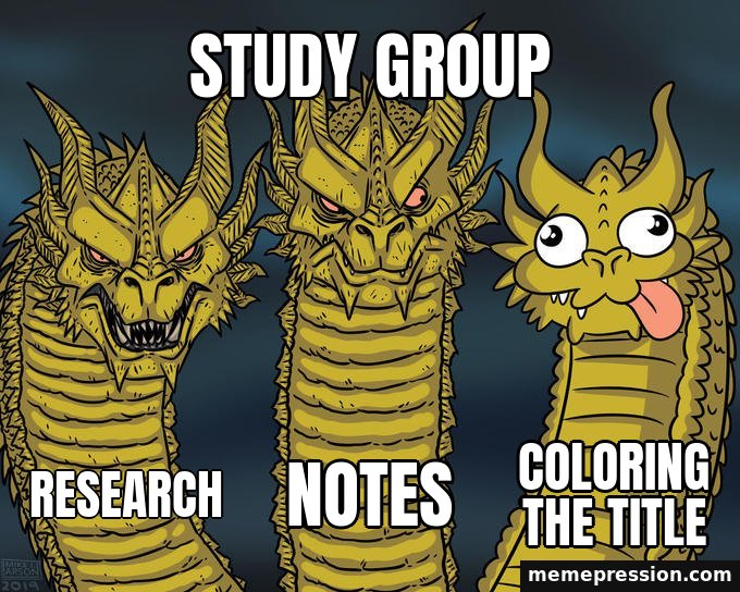 Three-Headed Dragon meme: Study group / Research / Notes / Coloring the title